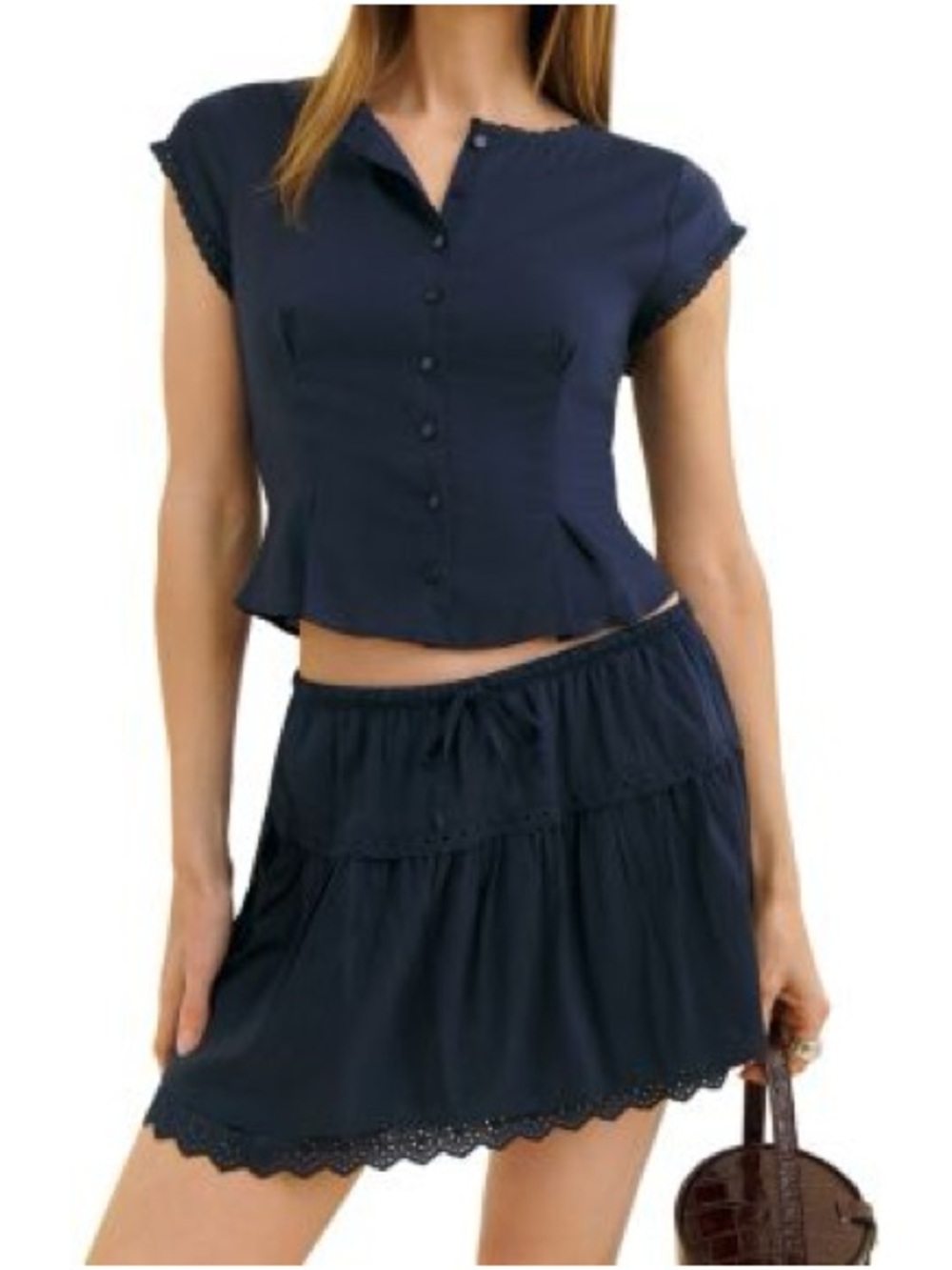 2pc Reformation Valetta Set in Navy - Picture 3 of 3